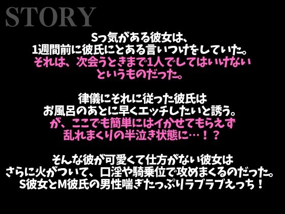 【3日間限定半額】1週間の射精管理に耐えた大人M彼氏の喘ぎまくり生中出しえっち(CV:ジョルジ熊狼×シナリオ:悠希) 画像1