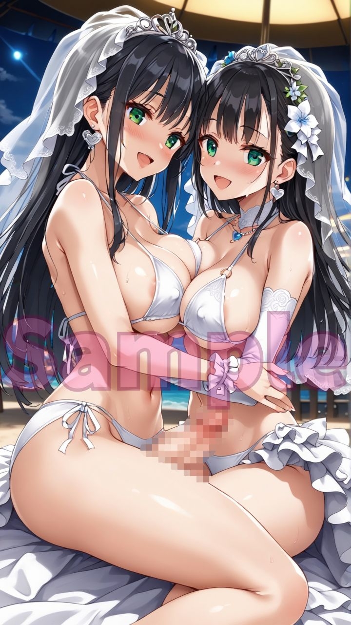 夏だ！海だ！水着ウェディングドレス&ふたなり美女たちとビーチで大乱交パート3 画像5