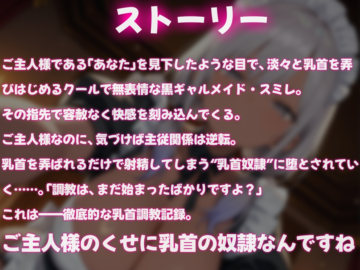 無表情で乳首イジってくる黒ギャルメイドの調教記録〜ご主人様を乳首奴○に堕とす〜 画像1