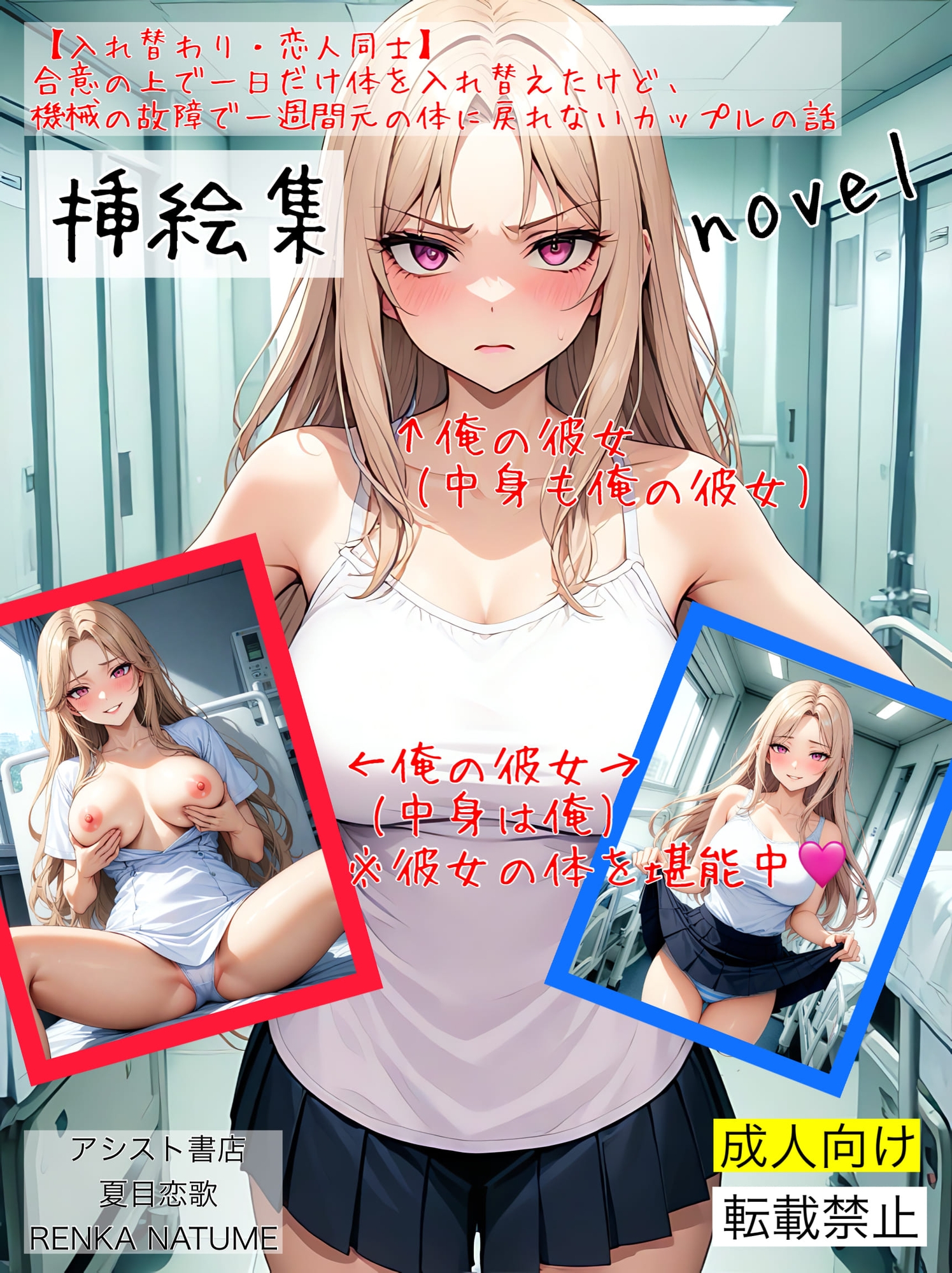 【入れ替わり・恋人同士】合意の上で一日だけ体を入れ替えたけど、機械の故障で一週間元の体に戻れないカップルの話 画像1