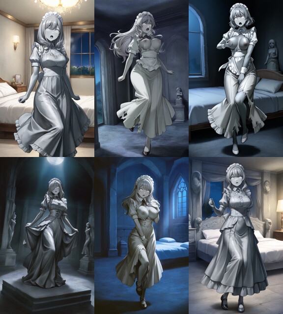 石化したメイドさん 画像1