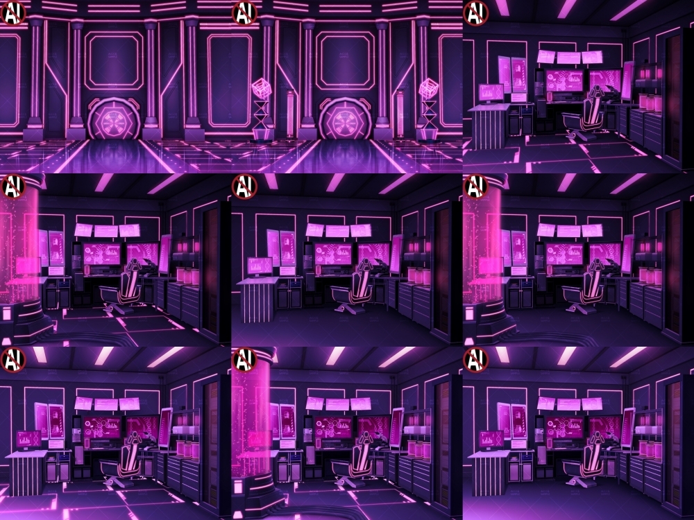 みにくる背景CG素材集『未来編』part02-Pink×Black-B