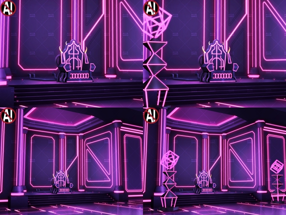 みにくる背景CG素材集『未来編』part02-Pink×Black-B