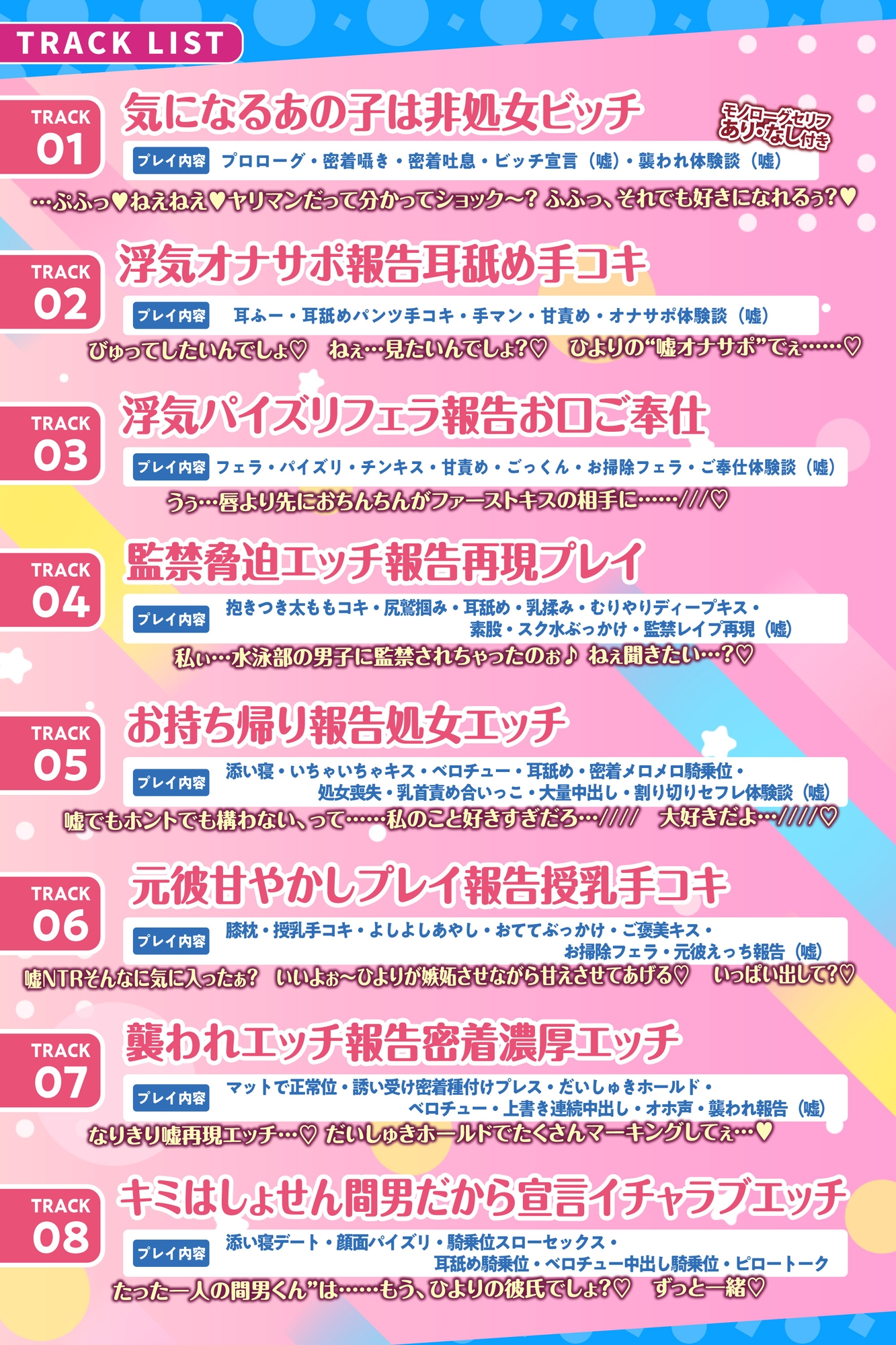 偽ビッチ処女JKの甘サドい嘘NTR報告〜嘘報告に鬱勃起しちゃって、ニヤニヤ煽りで甘責めされちゃう俺〜【純愛マゾいじめ】《!3大早期購入特典!》 画像8