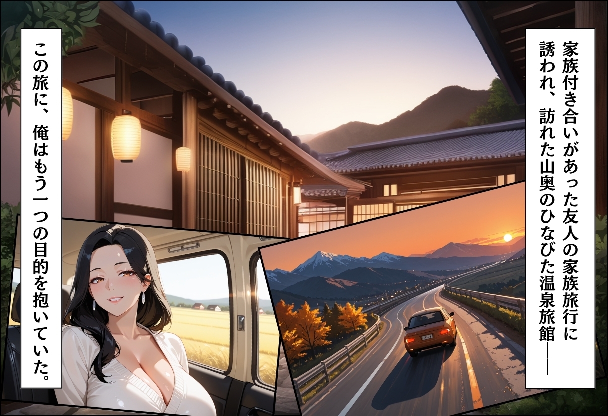 人妻キラーの俺が友達の爆乳ママを中出しで落とす話 ～温泉旅行編～ 画像1