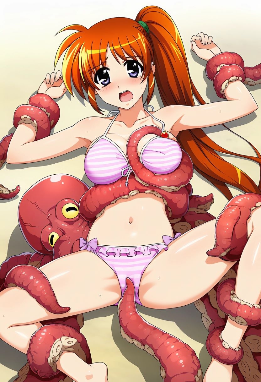 魔法少女触手えっちAIイラスト集 高町な〇は編 画像1