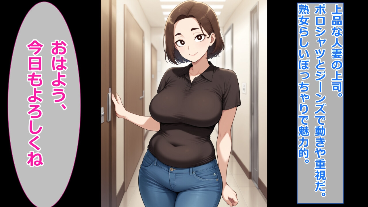 ぽっちゃり人妻上司と着衣のままイチャイチャする 画像2