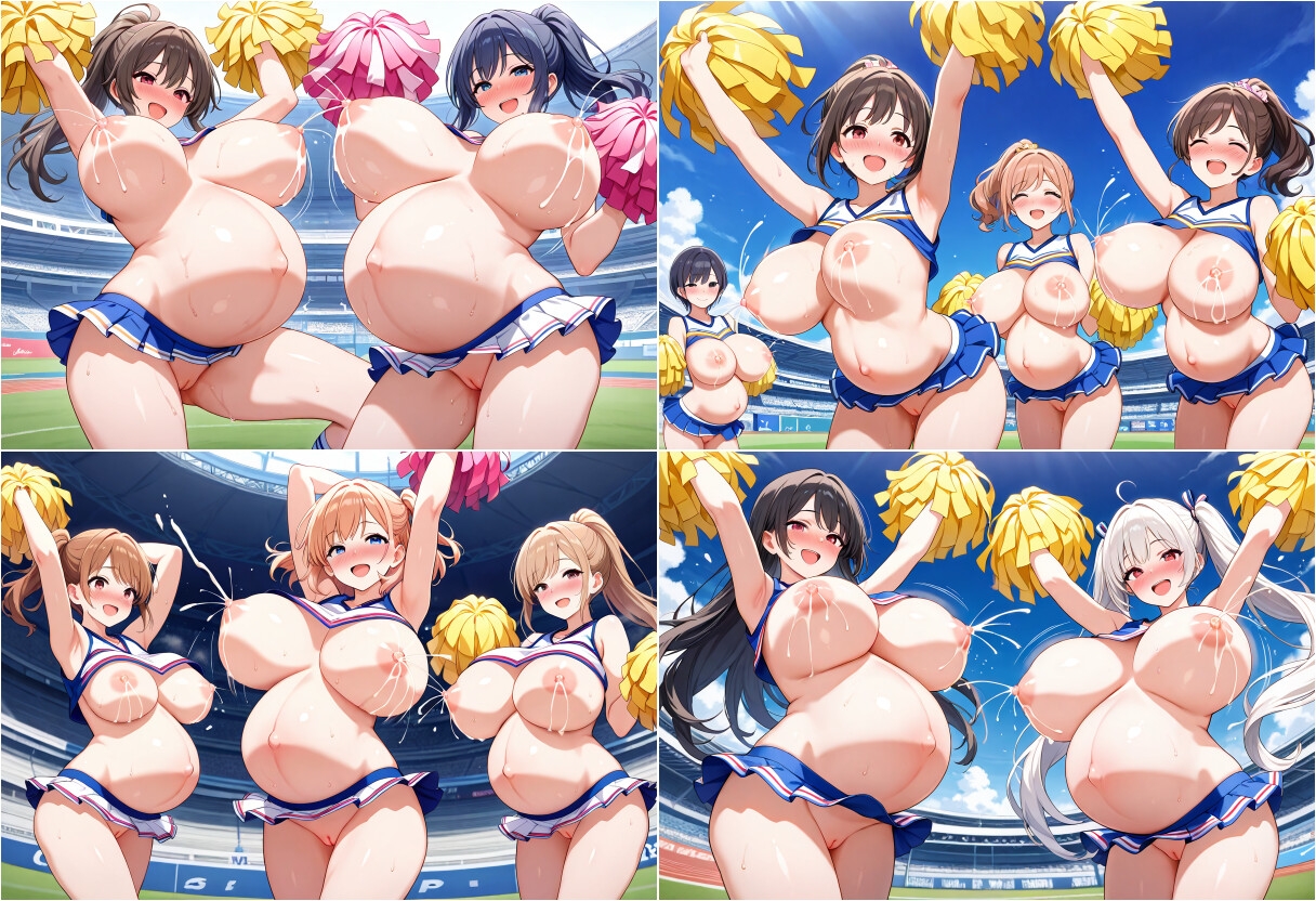淫らすぎて孕んじゃったおっぱい丸出しノーパンチアリーダー 画像10
