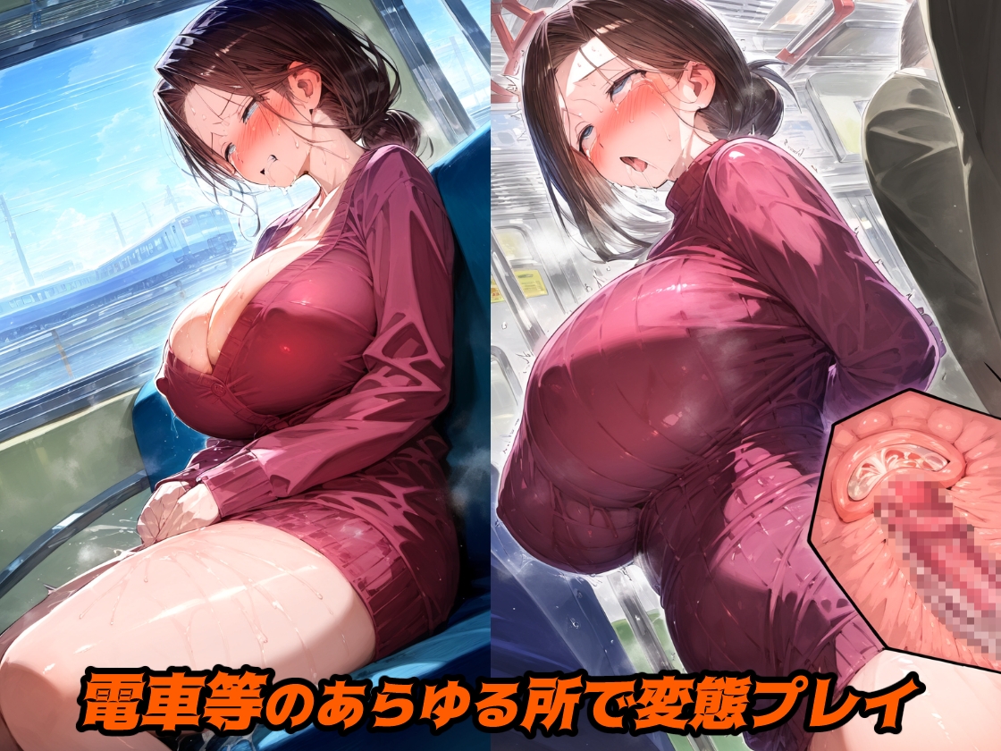 人妻NTR「こんなところで・・・」不倫相手のいいなり変態プレイ！羞恥の野外バイブでアヘ顔絶頂！【CG集500枚】 画像9