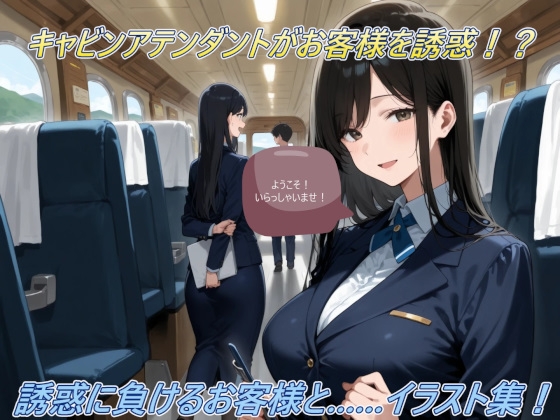 キャビンアテンダントがお客様を誘惑！?誘惑に負けるお客様と……イラスト集！