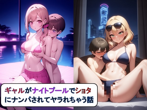 ギャルがナイトプールでショタにナンパされてヤラれちゃう話