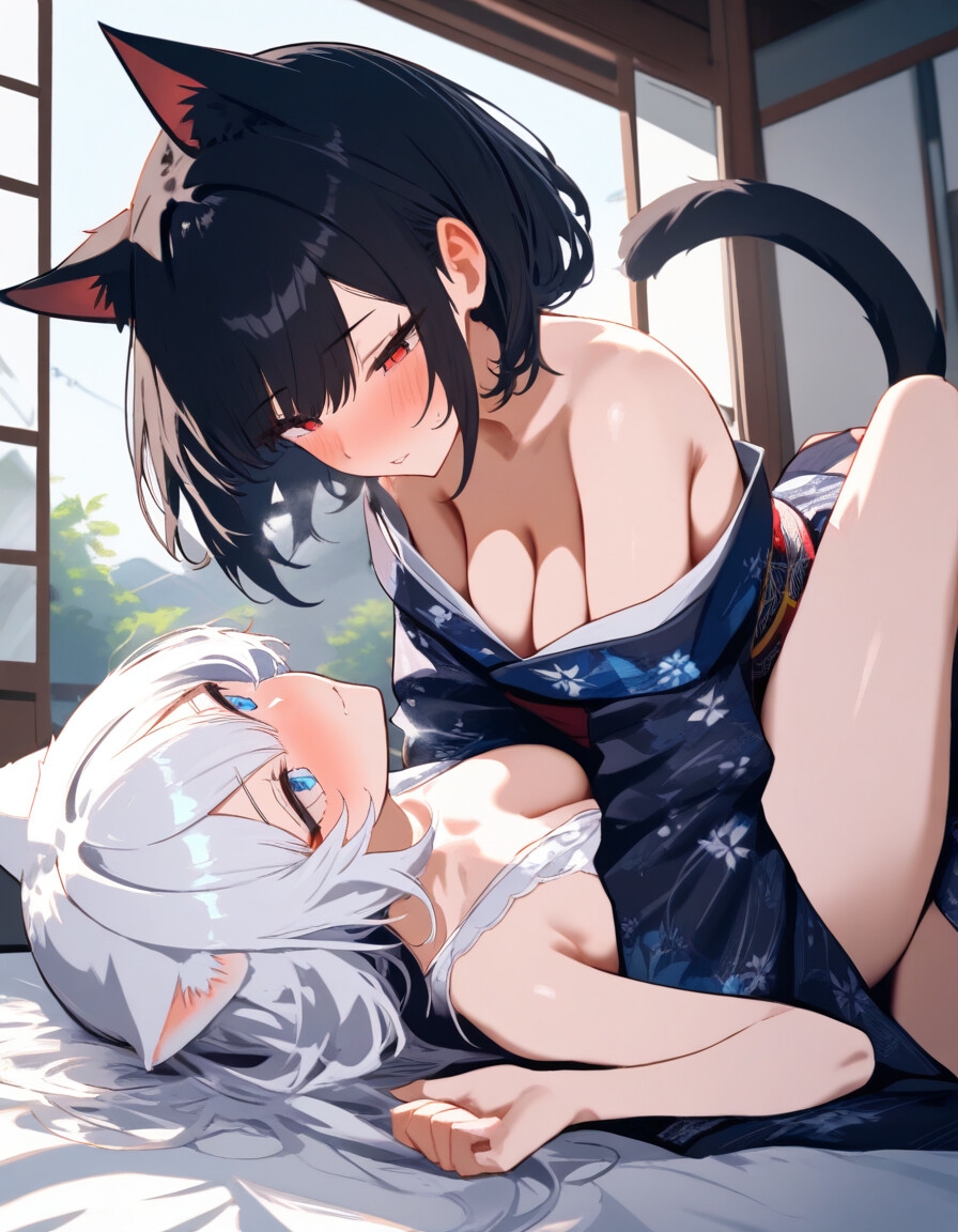 宵猫庵絵巻 ～白猫×黒猫編～ 画像1
