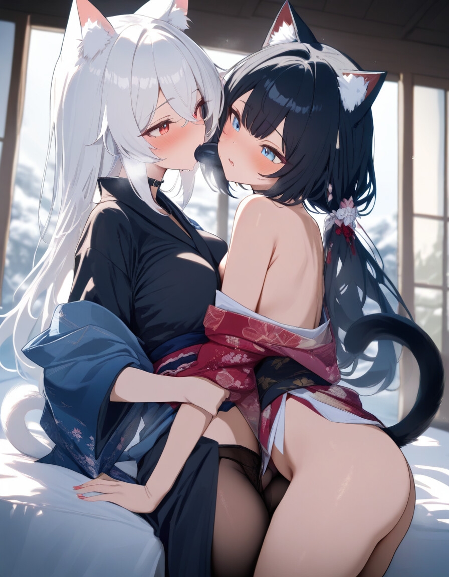 宵猫庵絵巻 ～白猫×黒猫編～ 画像3