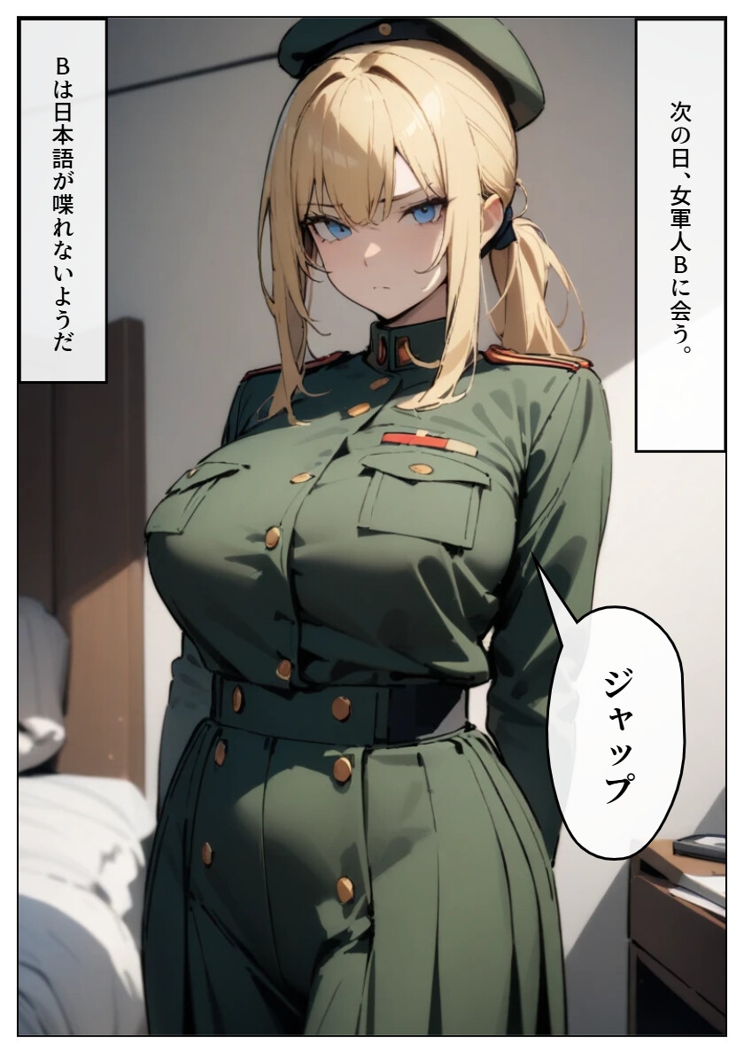 金髪女軍人に囚われ調教される日本人捕虜 画像2