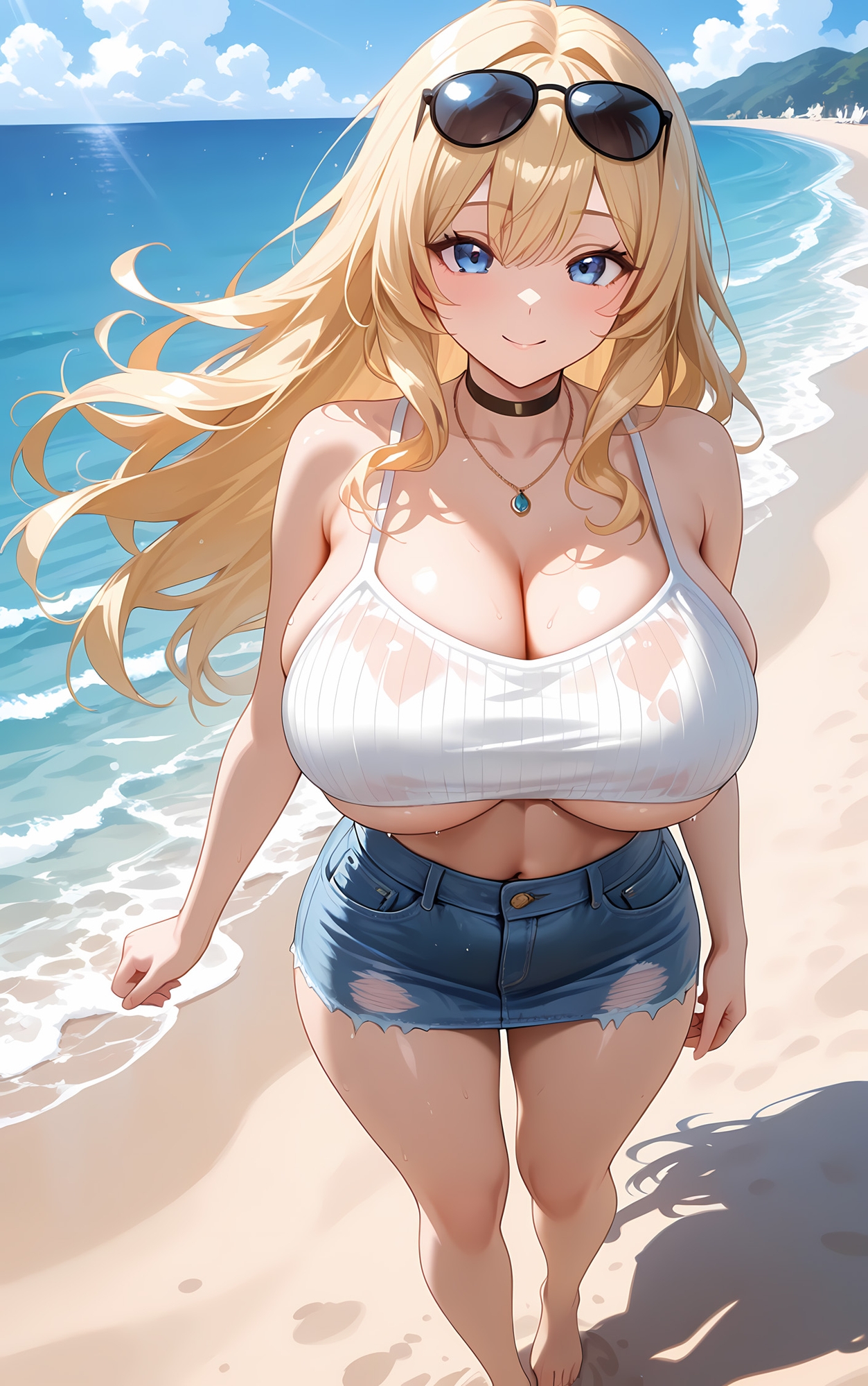 チンポと手をつなぐ！?金髪グラサン美女CG集2 画像1