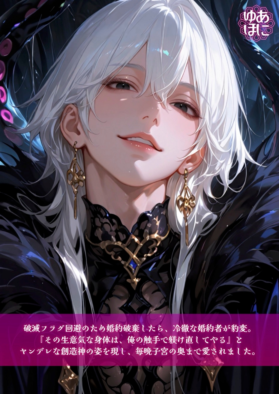破滅フラグ回避のため婚約破棄したら、冷徹な婚約者が豹変。『生意気な身体は、俺の触手で躾け直してやる』とヤンデレな創造神の姿を現し、毎晩子宮の奥まで愛されました。