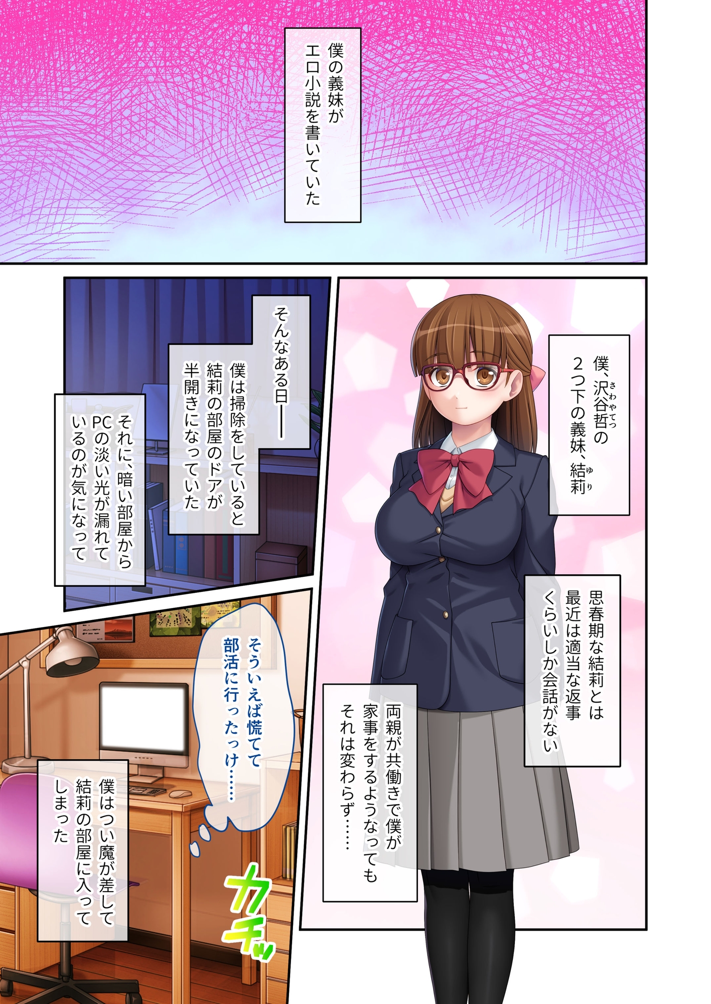 むっつり処女とSEX実技レッスン ～おとなしい義妹はエロ小説家でした～ モザイクコミック総集編 画像1