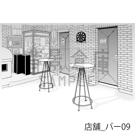【トーンつき】店舗_背景素材集1(バー)