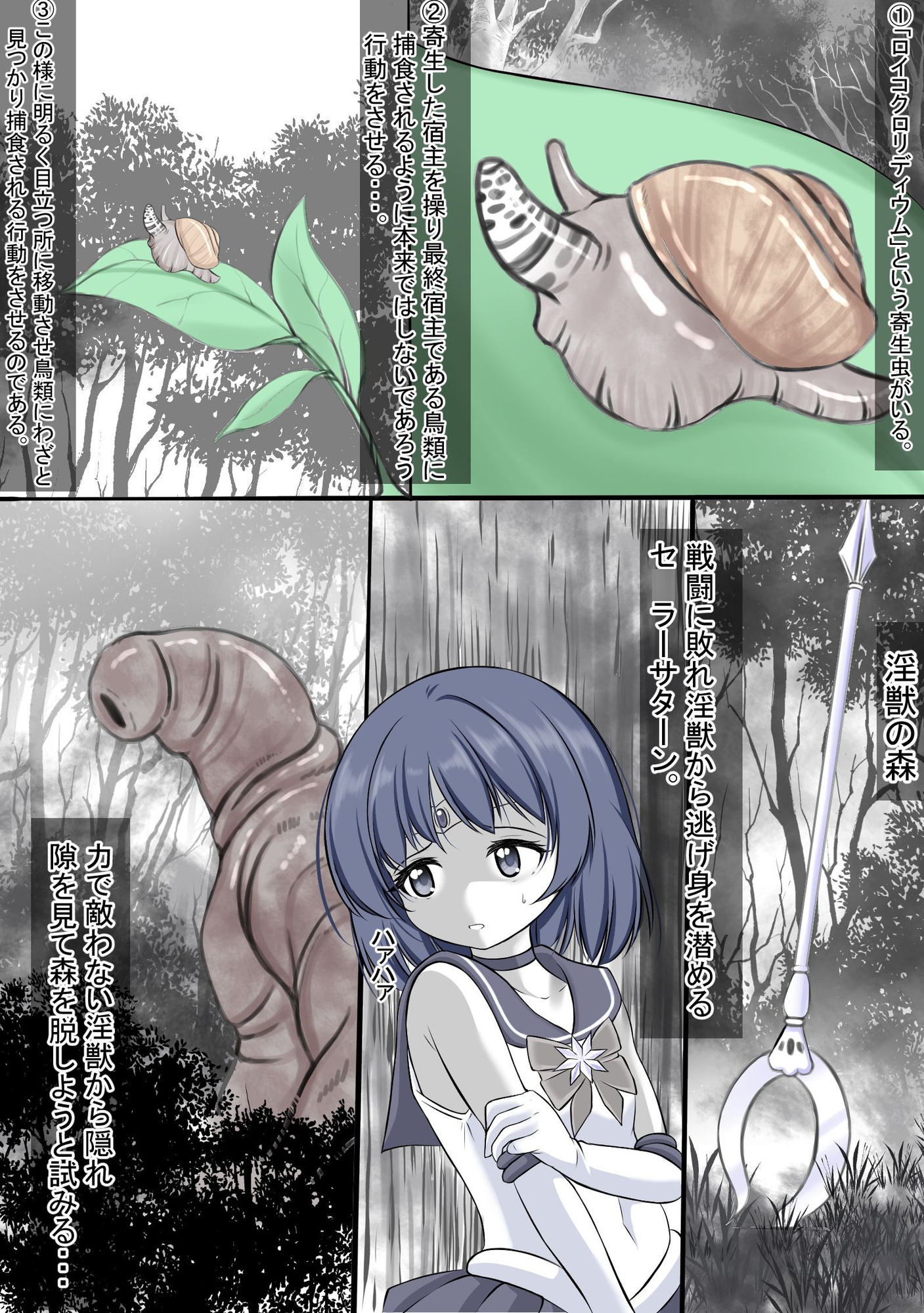 寄生虫に寄生され操られてオナニーをさせられ丸呑みにされるセ●ラ●サターン 画像1
