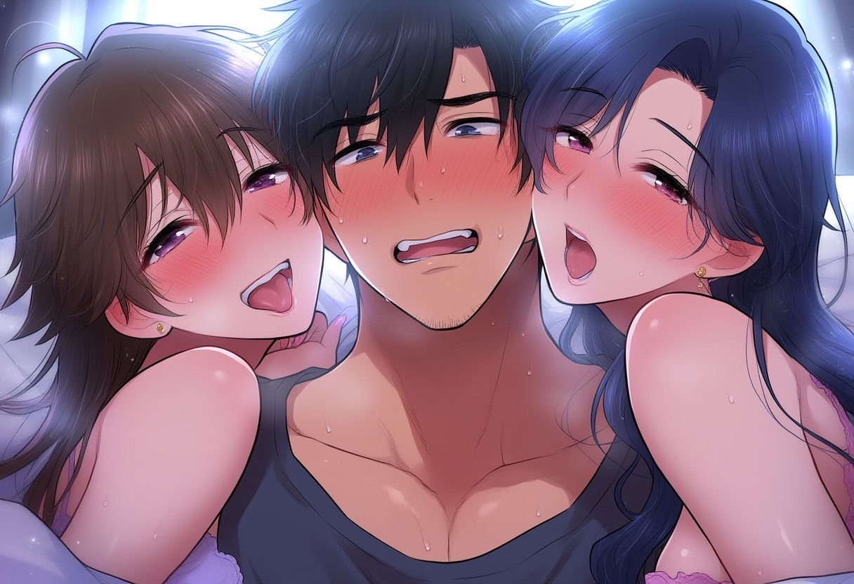 【近親相○プレイ】姉妹二人のおもちゃにされて遊ばれて興奮しちゃってM男が喘いじゃう 画像1