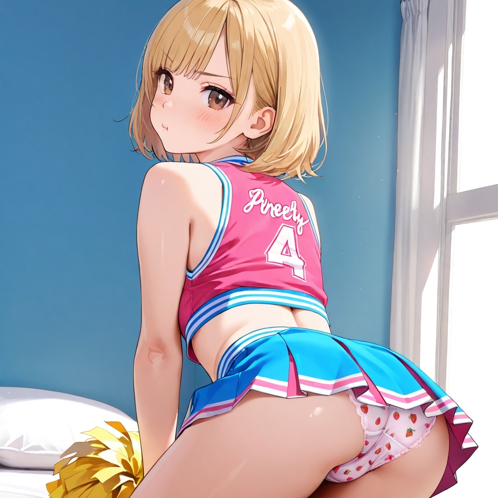 生パンチアガールの四つん這いパンチラ_1