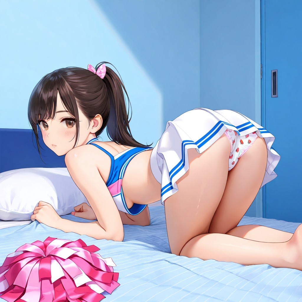 生パンチアガールの四つん這いパンチラ_2