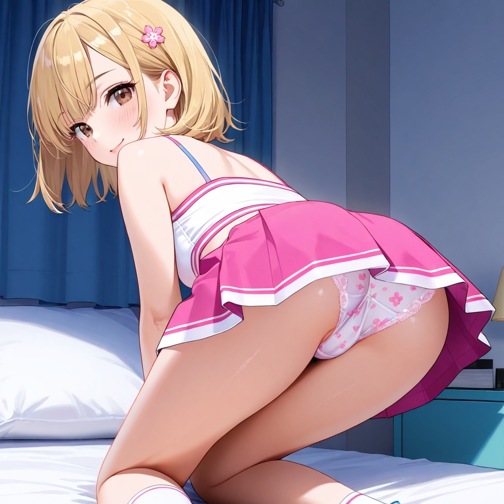 生パンチアガールの四つん這いパンチラ_8