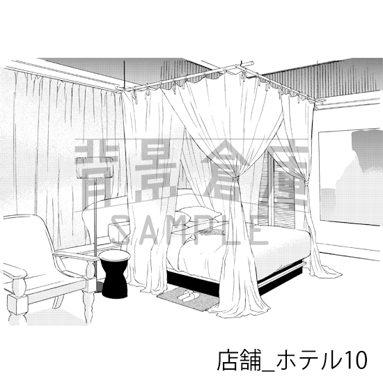 【トーンつき】店舗_背景素材集7(ホテル)