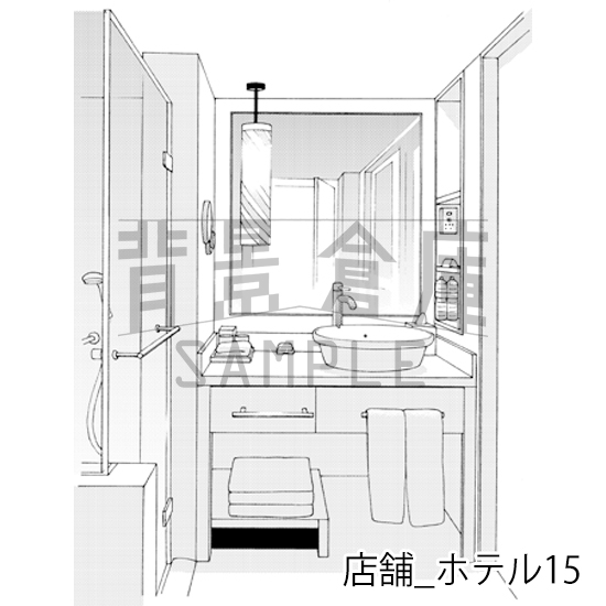 【トーンつき】店舗_背景素材集7(ホテル)