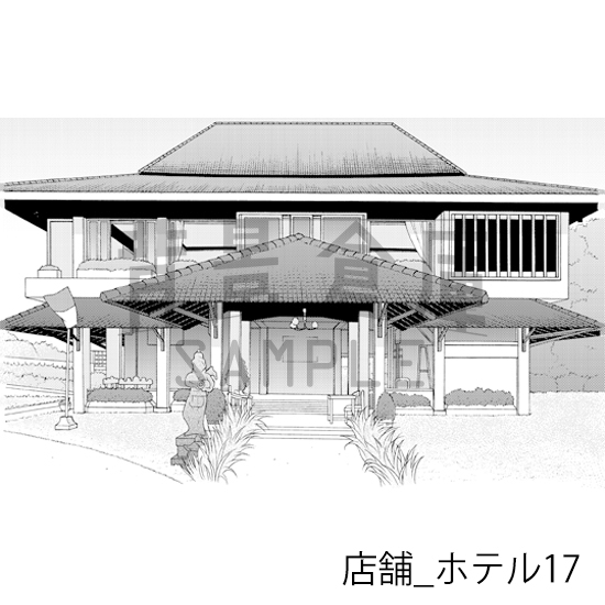 【トーンつき】店舗_背景素材集7(ホテル)
