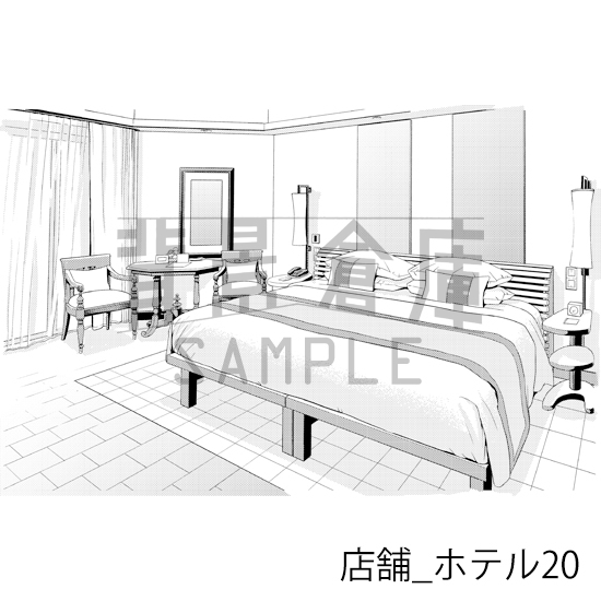 【トーンつき】店舗_背景素材集8(ホテル)