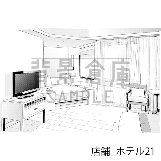 【トーンつき】店舗_背景素材集8(ホテル)