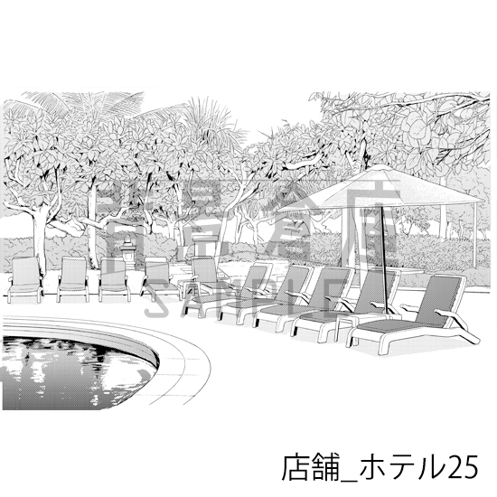 【トーンつき】店舗_背景素材集8(ホテル)