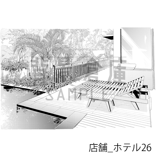 【トーンつき】店舗_背景素材集8(ホテル)