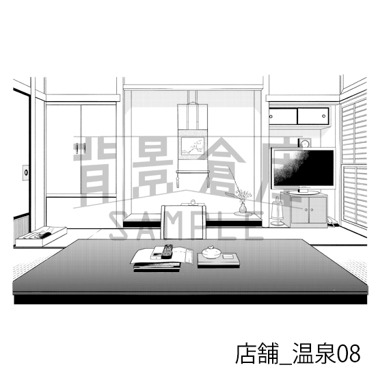 【トーンつき】店舗_背景素材集13(温泉)