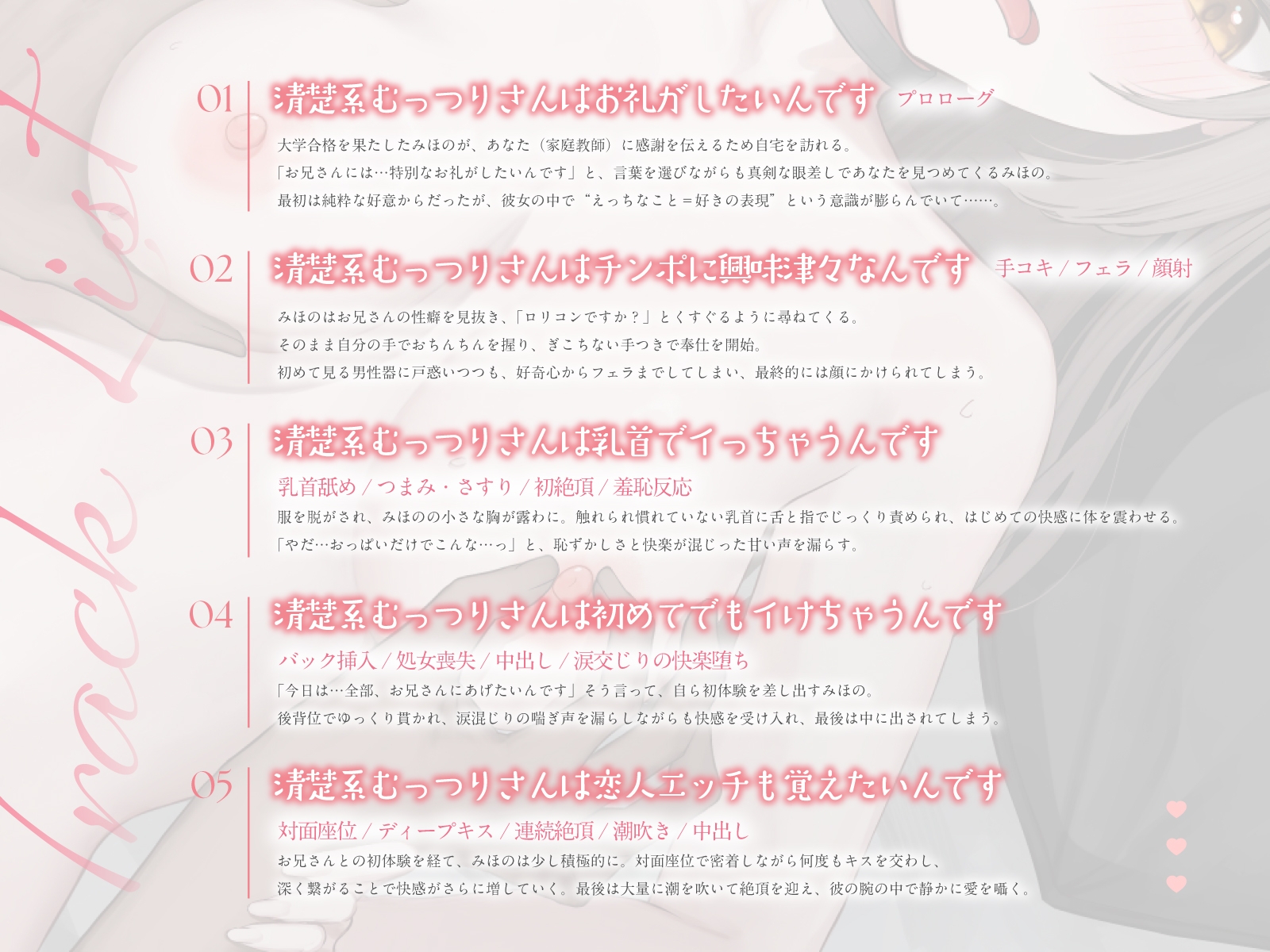 清楚系むっつり少女の卒業記念えっち～家庭教師のお兄さん。最後に私の全部を覚えててください～(KU100マイク収録作品) 画像3