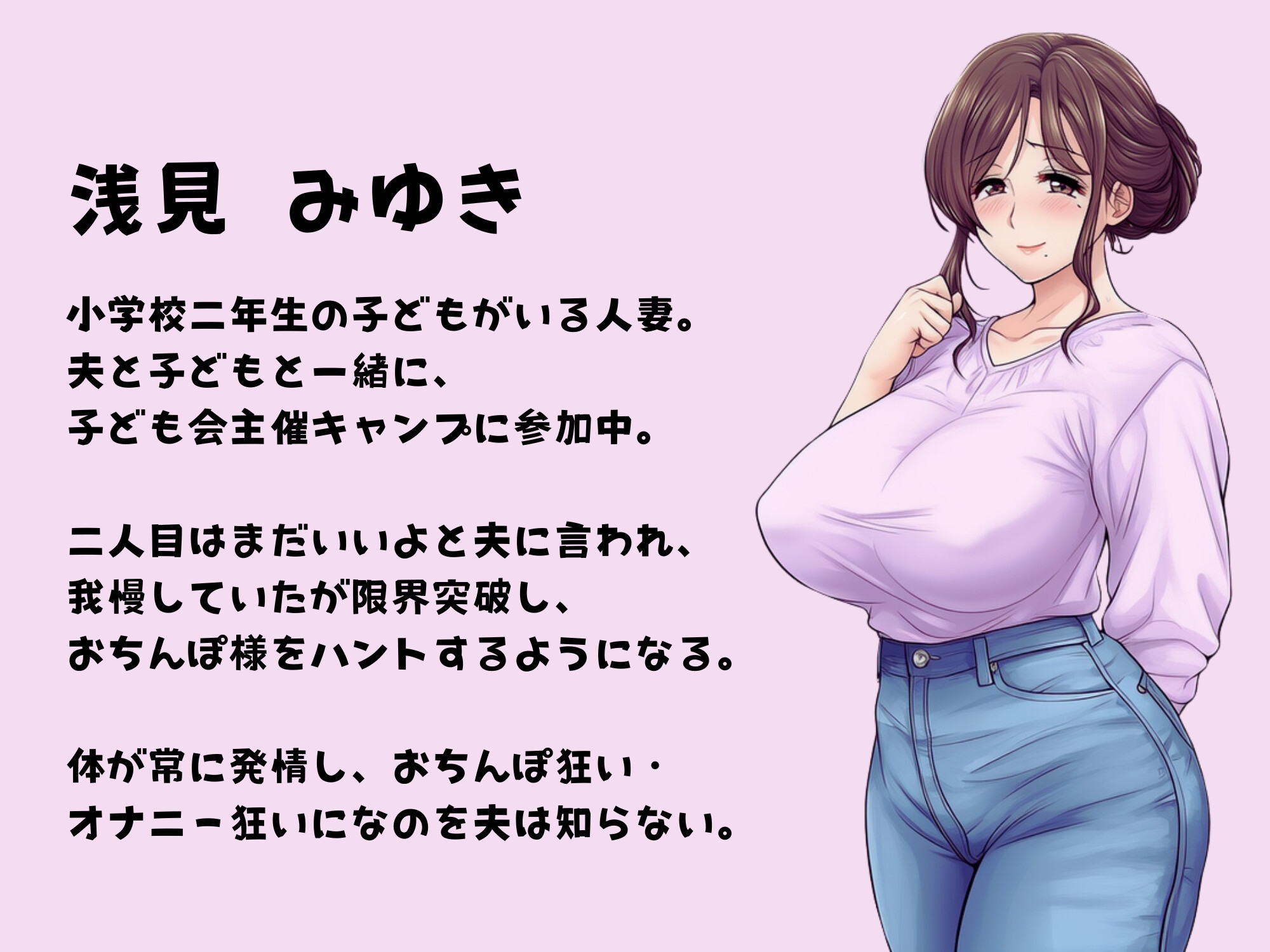 キャンプ場でオナニー目撃したら、淫乱人妻とおほ声えっち 画像1