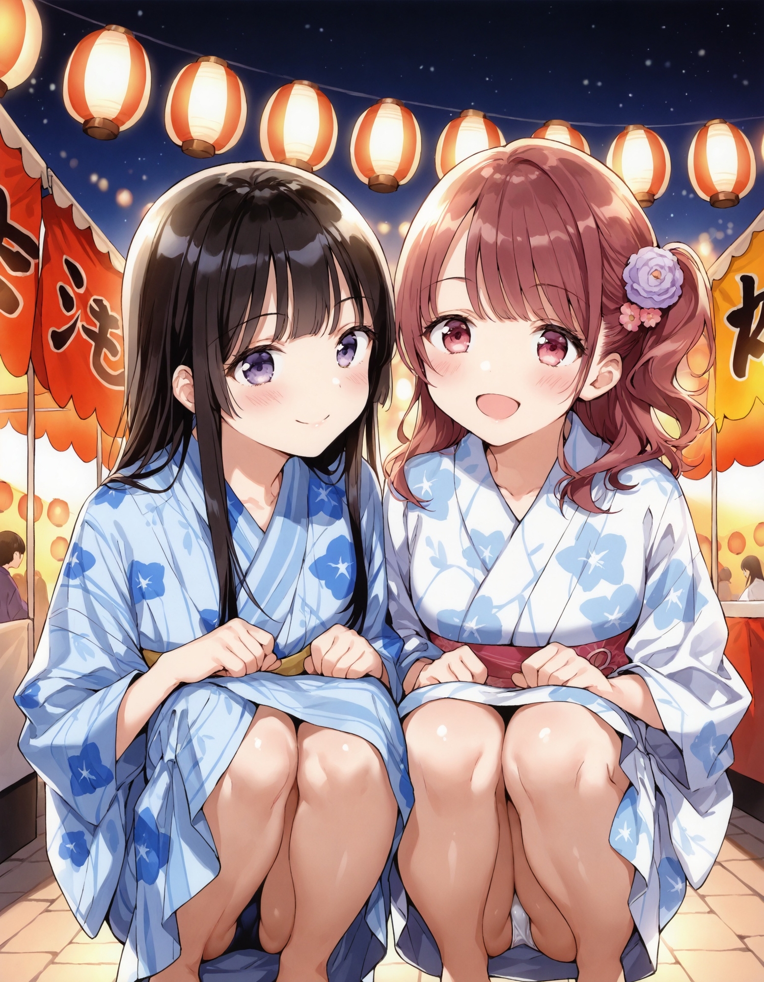 浴衣でしゃがみパンチラ2_1