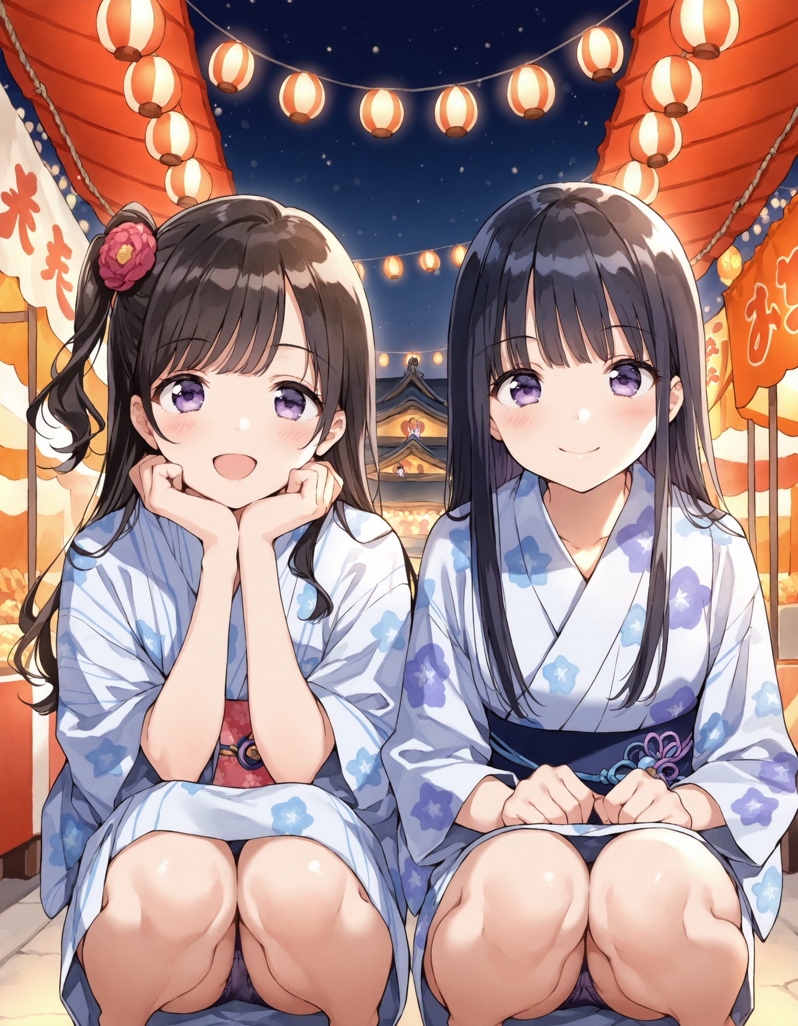 浴衣でしゃがみパンチラ2_2