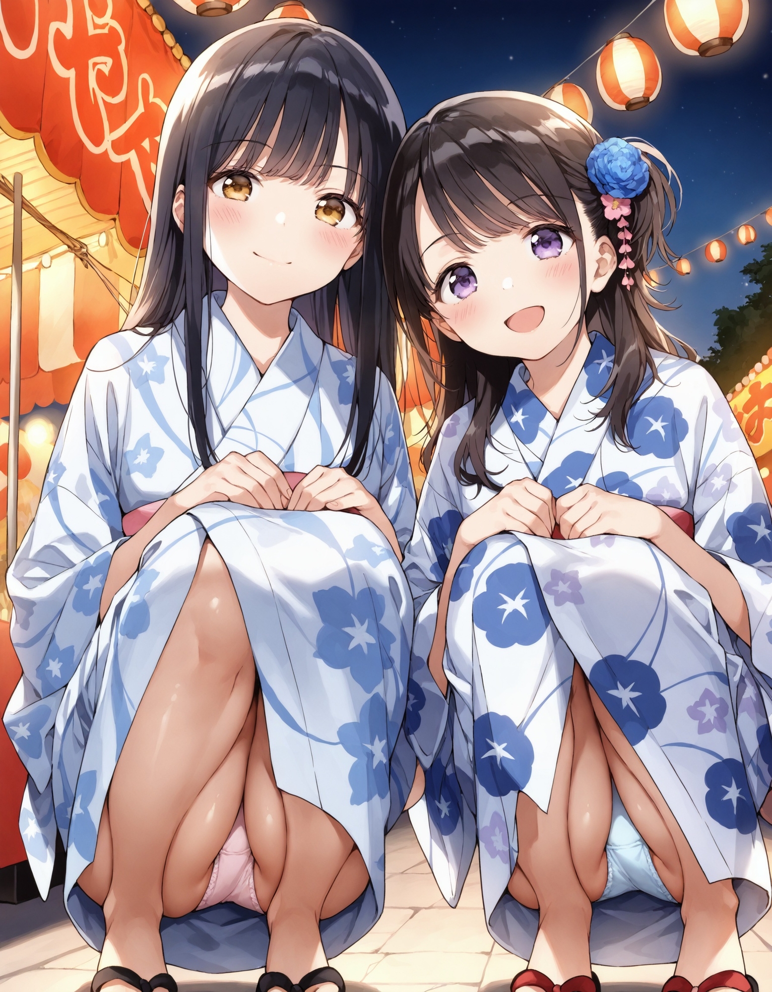 浴衣でしゃがみパンチラ2_3