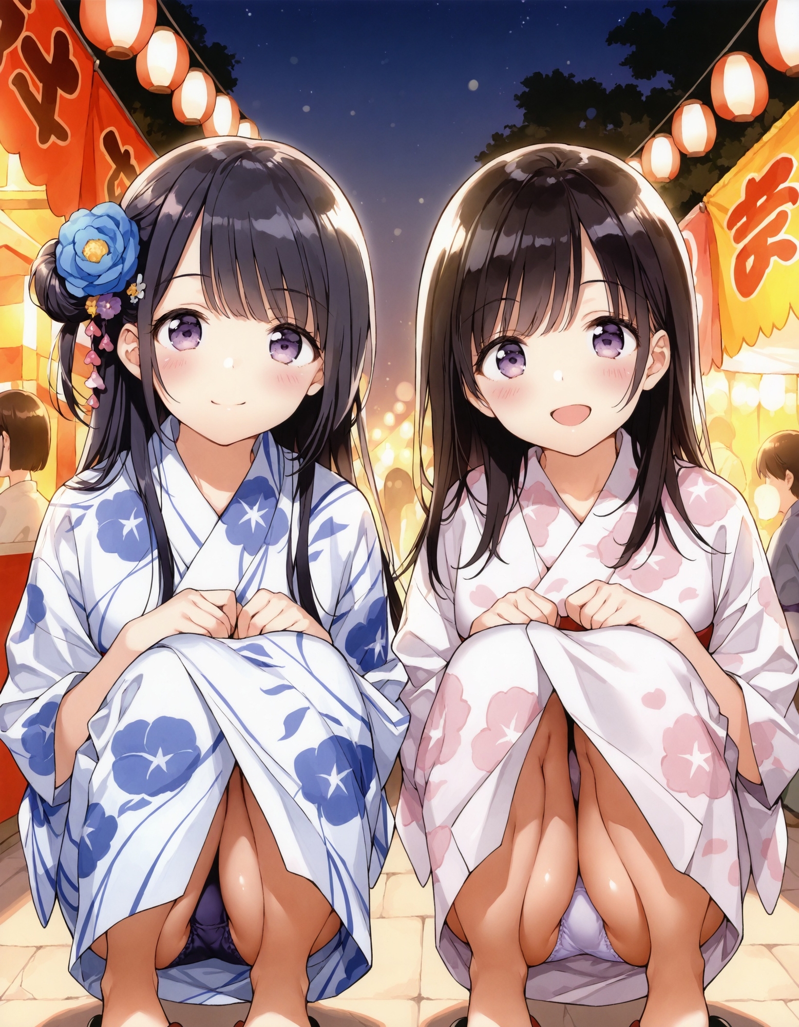 浴衣でしゃがみパンチラ2_5