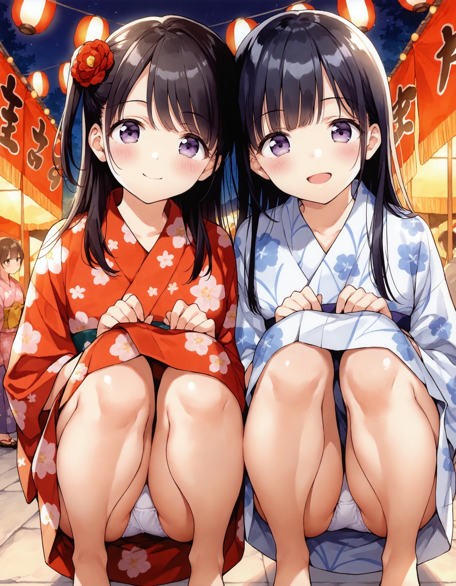 浴衣でしゃがみパンチラ2_6