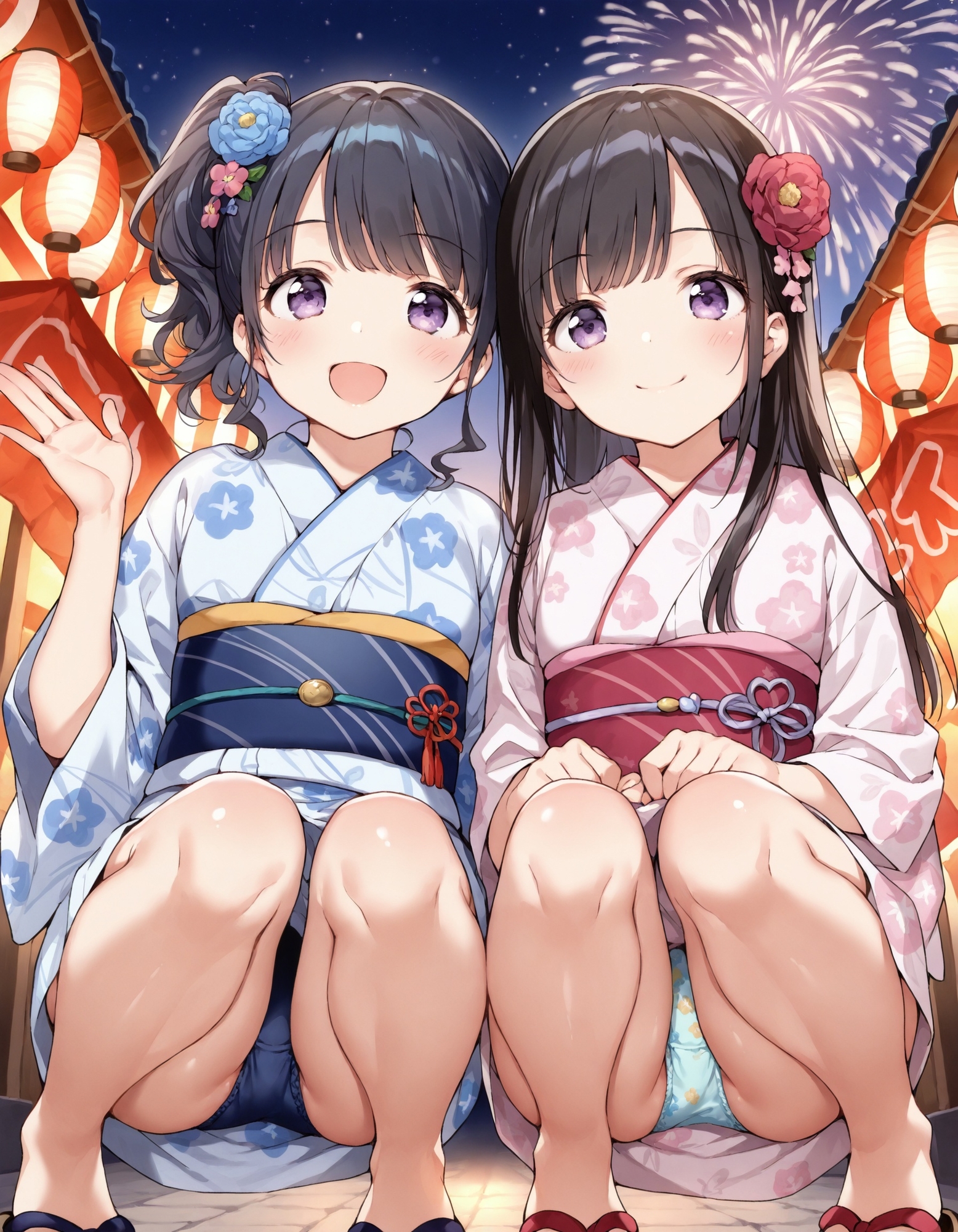 浴衣でしゃがみパンチラ2_7