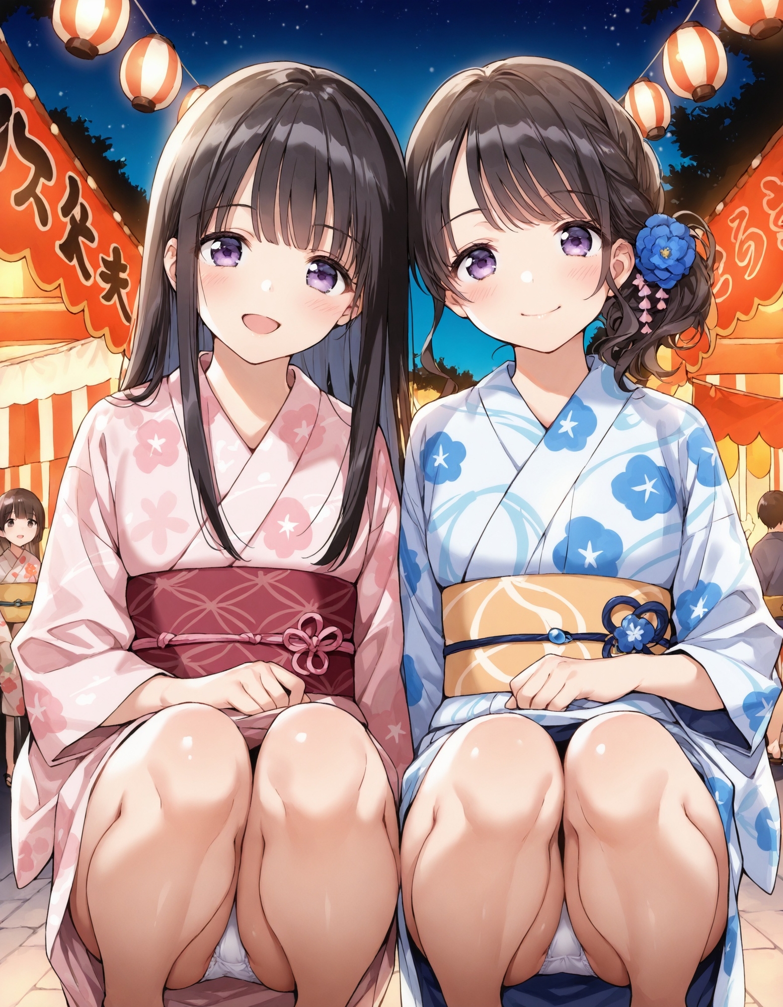 浴衣でしゃがみパンチラ2_8