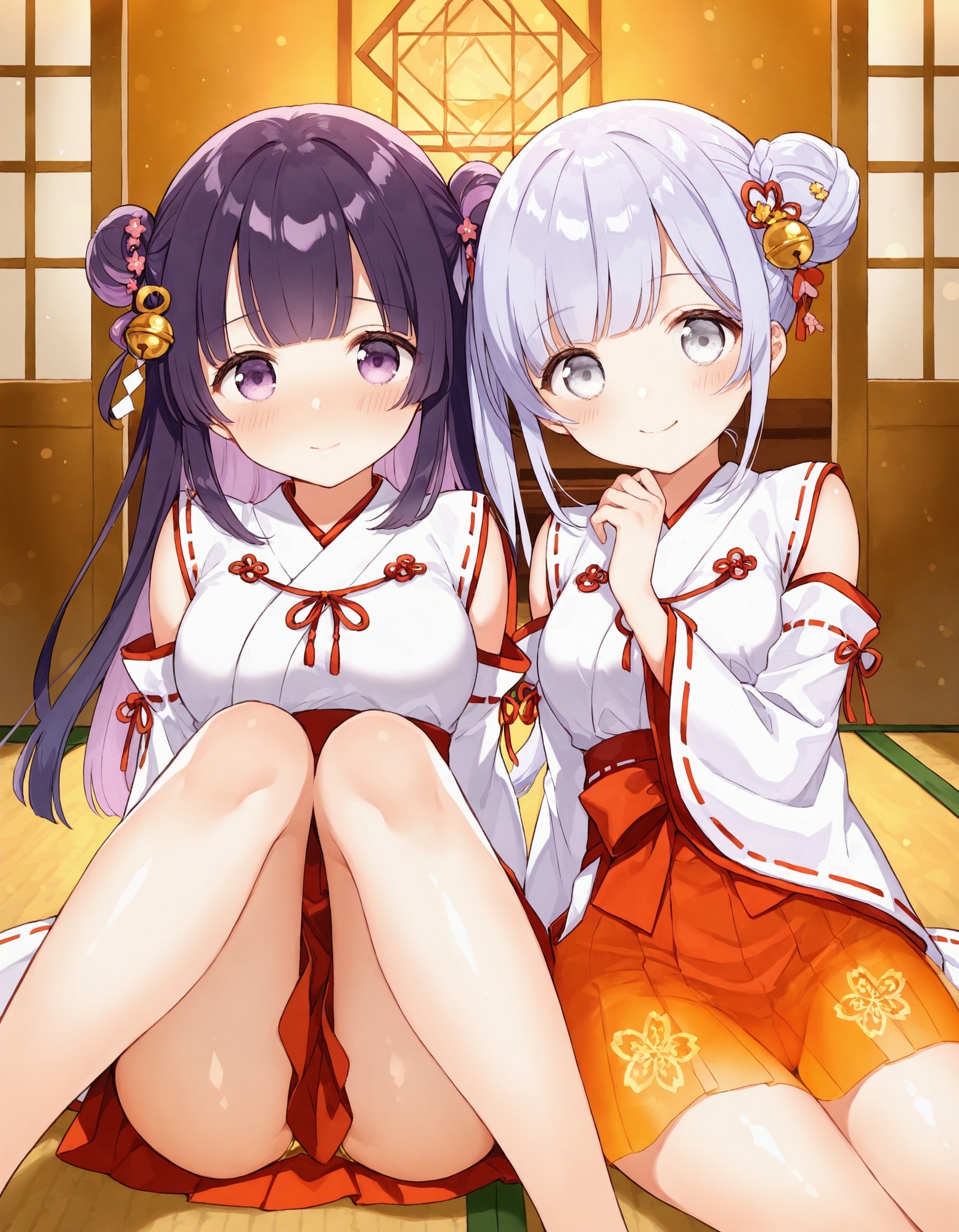 巫女コスで座りパンチラ_6