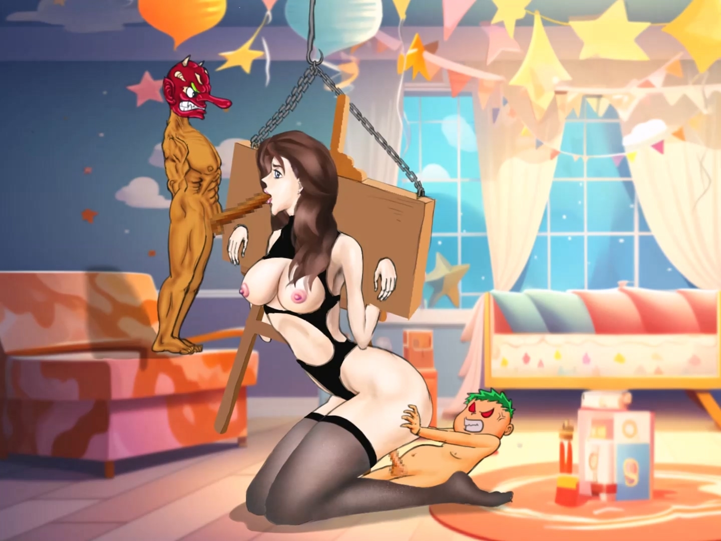 黒ストッキングの奴○少女がクラブで二人の兄弟に犯される 画像2