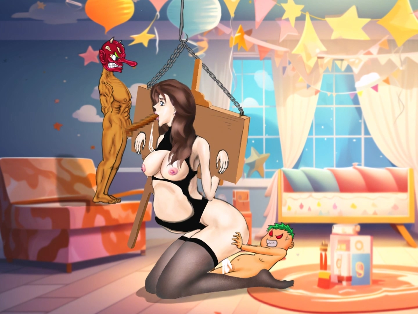 黒ストッキングの奴○少女がクラブで二人の兄弟に犯される 画像4