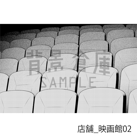 【トーンつき】店舗_背景素材集21(映画館)