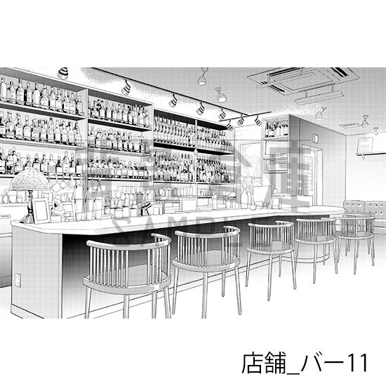 【トーンつき】店舗_背景素材集23(バー)