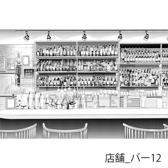 【トーンつき】店舗_背景素材集23(バー)